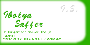 ibolya saffer business card